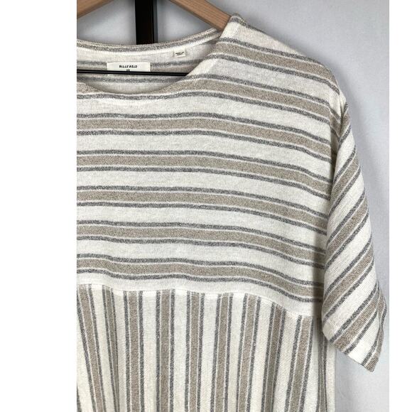 Billy Reid Striped Linen Blend Dress Size XS Beige Quiet Luxury Beach Coastal - Picture 6 of 9